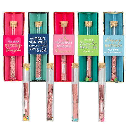 WUNSCHERFÜLLER Geldgeschenk im Glas mit Geschenkschachtel, Geschenkidee  1 Stück Lieferumfang