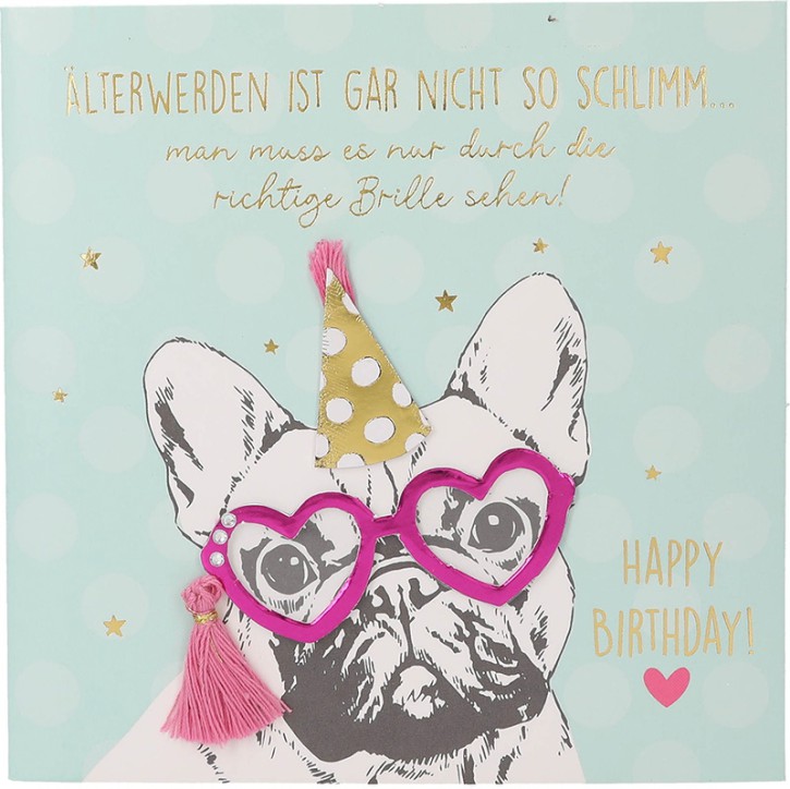 Depesche 13593.18 Klappkarte Paper Love Glückwunsch-Karte zum Geburtstag, mit passendem Spruch und bunten Designs, ohne Innentext, Klappkarte inkl. Umschlag