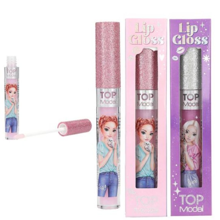 TOPModel Lipgloss-Set, 2 Stück, Glitzerkappe, Erdbeere & Blueberry Cake Duft, 2,8 ml