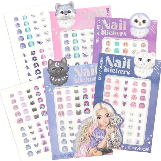 TOPModel Nagelsticker Beauty and Me, 100 Sticker pro Set, mit Glitzereffekt, Abziehbare Nail Art Sticker, Lieferumfang 2 Sets