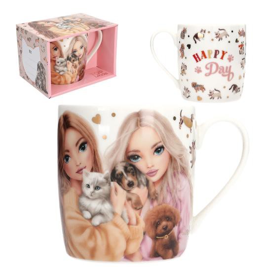 TOPModel Fur Ever Friends Becher für Mädchen, Keramiktasse mit Haustier-Motiv, Geschenkverpackung