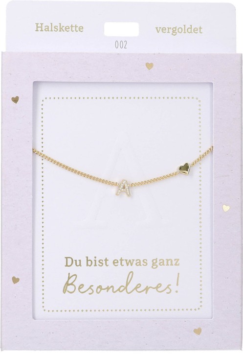 Depesche Damen Halskette mit Herz-Anhänger, Silberfarben o.Goldfarben,Edelstahl,42-47cm Verstellbar-Halskette Nr. 2 - A gold