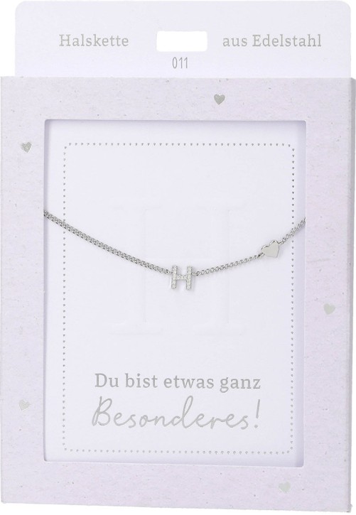 Depesche Damen Halskette mit Herz-Anhänger, Silberfarben o.Goldfarben,Edelstahl,42-47cm Verstellbar-Halskette Nr.11 - H silber