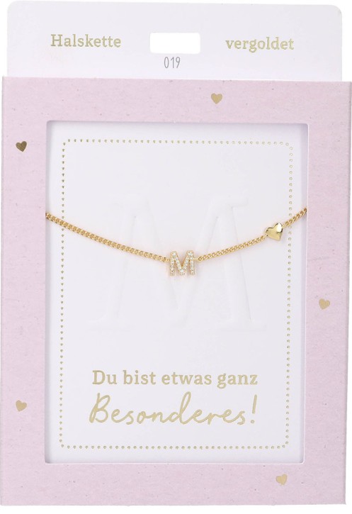 Depesche Damen Halskette mit Herz-Anhänger, Silberfarben o.Goldfarben,Edelstahl,42-47cm Verstellbar-Halskette Nr.19 - M gold