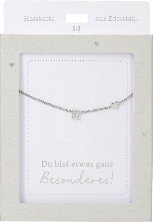 Depesche Damen Halskette mit Herz-Anhänger, Silberfarben o.Goldfarben,Edelstahl,42-47cm Verstellbar-Halskette Nr.23 .- R silber