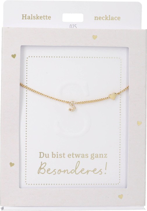 Depesche Damen Halskette mit Herz-Anhänger, Silberfarben o.Goldfarben,Edelstahl,42-47cm Verstellbar-Halskette Nr.25 - S gold