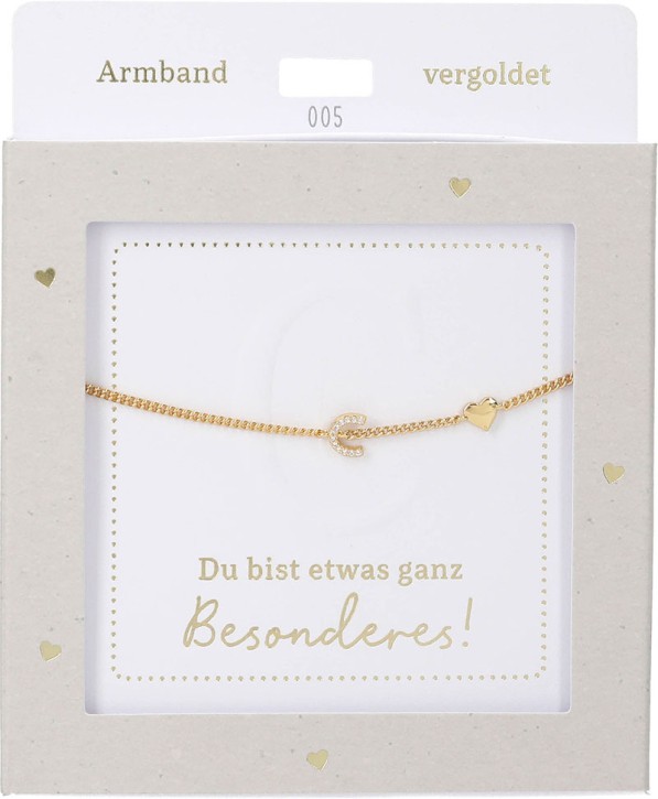  Damen Edelstahl Armband mit Herz-Anhänger, Silberfarbend oder Goldfarbend, 15-20cm Verstellbar-C Gold