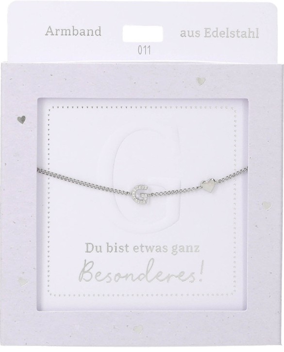  Damen Edelstahl Armband mit Herz-Anhänger, Silberfarbend oder Goldfarbend, 15-20cm Verstellbar-G Silber