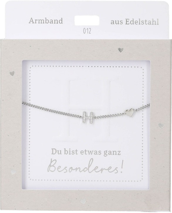  Damen Edelstahl Armband mit Herz-Anhänger, Silberfarbend oder Goldfarbend, 15-20cm Verstellbar-H Silber