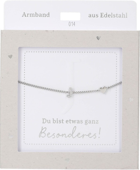  Damen Edelstahl Armband mit Herz-Anhänger, Silberfarbend oder Goldfarbend, 15-20cm Verstellbar-J Silber