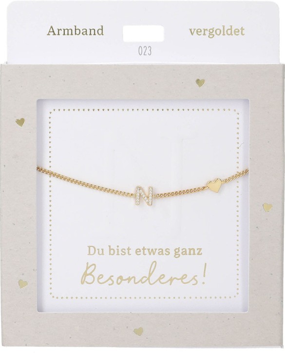  Damen Edelstahl Armband mit Herz-Anhänger, Silberfarbend oder Goldfarbend, 15-20cm Verstellbar-n Gold