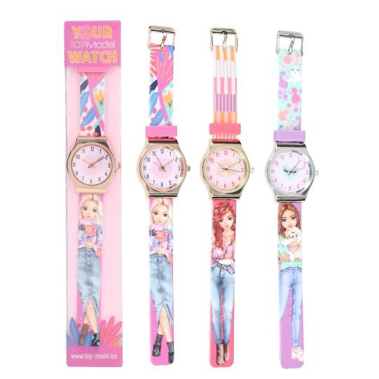 TOPModel Silikon Armbanduhr für Mädchen, Modische Kinderuhr mit Buntem Armband