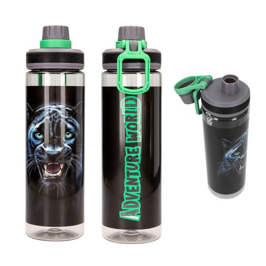 Adventure World Panther - Transparente Trinkflasche in Schwarz-Grün ca. 700 ml