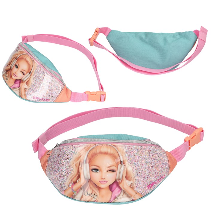 TOPModel Crossbag MUSIC, Glitzernde Front, Rosa und Türkis