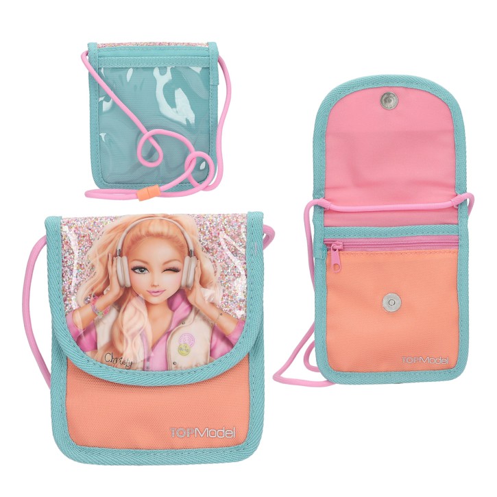 TOPModel Brustbeutel MUSIC, Mint und Rosa, mit Magnetknopf