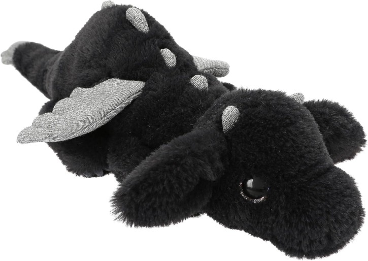 Snukis - Kuscheltier Drache in Schwarz und Silber, mit weichem Fell Snukis - Kuscheltier Drache in Schwarz und Silber, mit weichem Fell