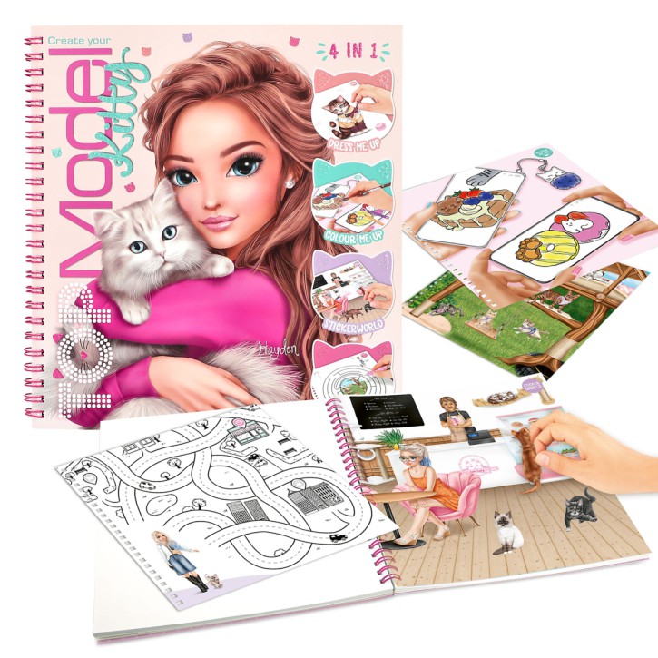 14213 TOPModel - Create Your Kitty Malbuch mit 92 vorgedruckten Seiten zum Malen