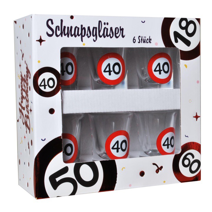 Geschenke zum 40. Geburtstag - Schnapsgläser '40' 