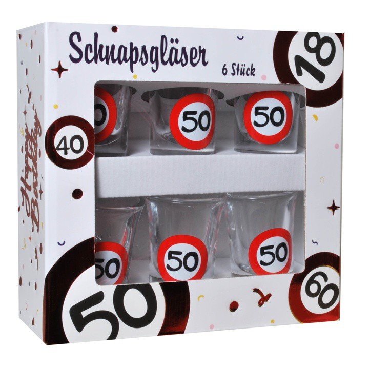 Geschenke zum 50. Geburtstag - Schnapsgläser '50' 