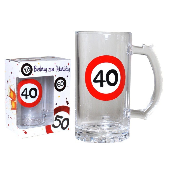 1 Stueck Bierkrug 40 zum 40. Geburtstag