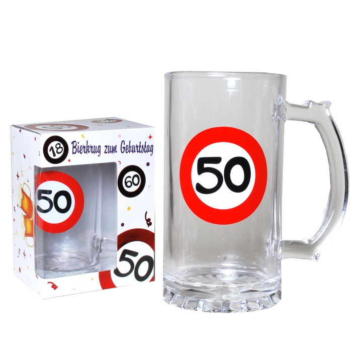 1 Stueck Bierkrug 50 zum 50. Geburtstag