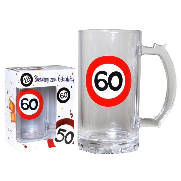 1 Stueck Bierkrug 60 zum 60. Geburtstag