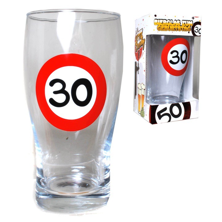 1Stueck Bierglas 30 zum 30. Geburtstag