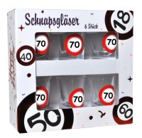 Geschenke zum 70. Geburtstag - Schnapsgläser '70' 