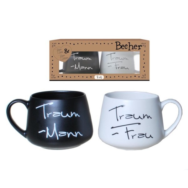 Becher-Set für Traummann und Traumfrau, 2-teilig