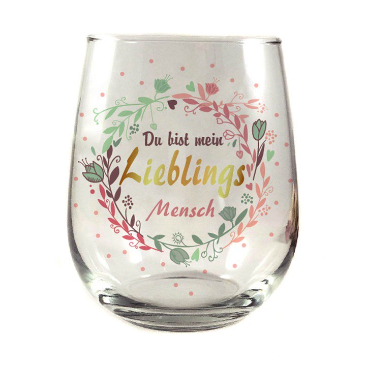Whiskyglas, Wasserglas oder auch Weinglas mit Spruch , Trinkglas -Du bist mein Lieblings Mensch- im GK