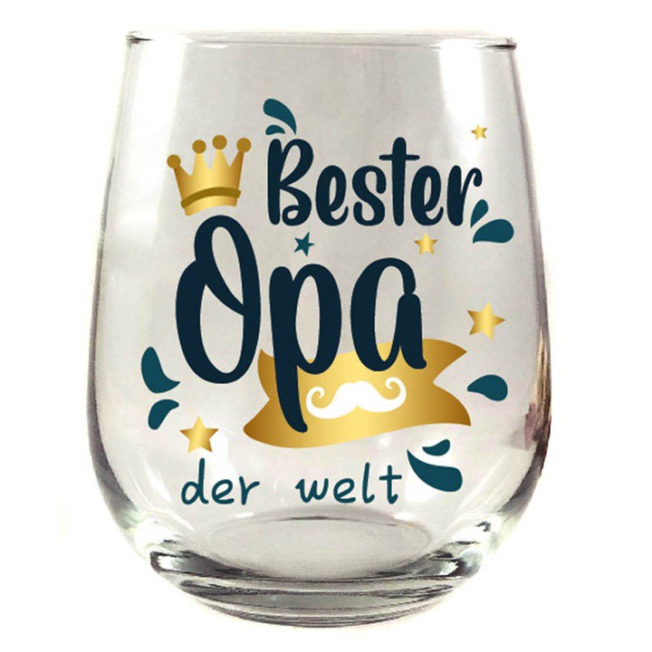 Whiskyglas, Wasserglas oder auch Weinglas mit Spruch - Bester Opa der Welt- GK
