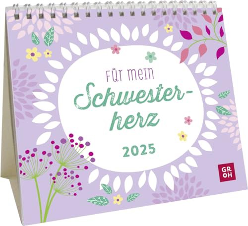 Mini-Kalender 2025: Für mein Schwesterherz: Mini-Monatskalender. Kleiner Tischkalender 