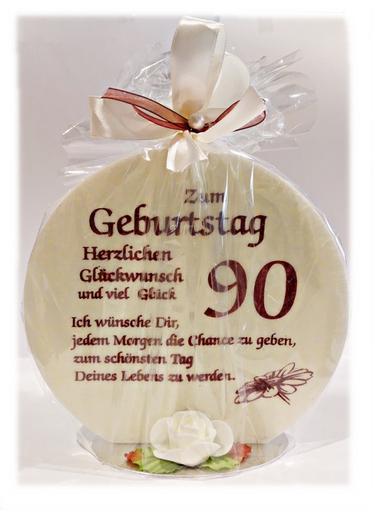 Geschenk Kerze zum 90. Geburtstag 215g Grundpreis 139,30€/kg