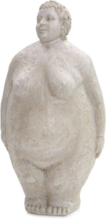 Exner Frauen Skulptur Hilda | Dicke Dame | in Steinoptik | Garten Figur Dekoration