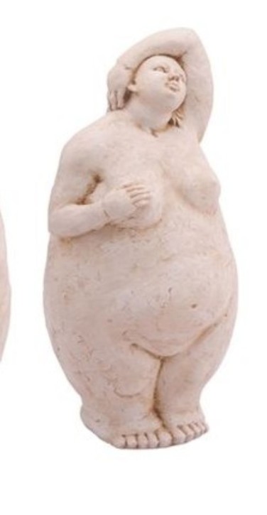 Exner Frauen Skulptur Hilda | Dicke Dame | in Steinoptik | Garten Figur Dekoration