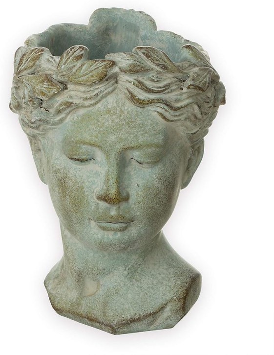 Büste Antik-Look ca. 22x16 cm Pflanzgefäß - Matt-Grau 