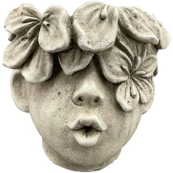 Dekogefäß Pflanzkopf Antik-Look Pflanzgefäß, Matt-Grau,