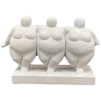 Figur Tanzgruppe DUR Skulptur, Creme, Zement, Tanzende Frauen, 29x18x7 cm