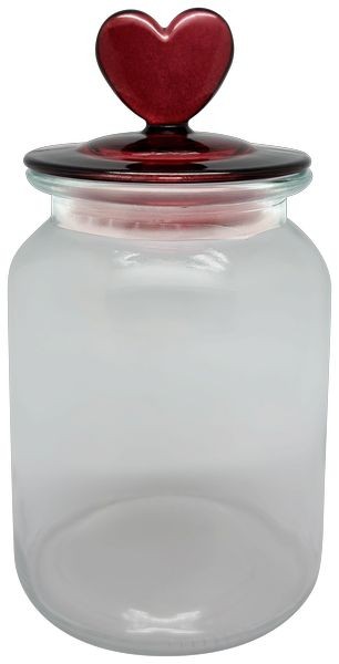 Vorratsglas mit Herzdeckel,Konfektdose Keksdose Bonbondose