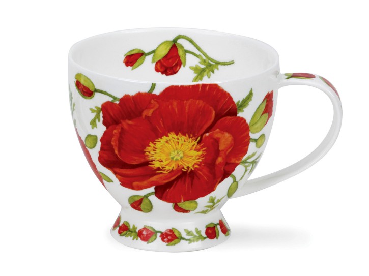 Porzellan-Becher Skye Mohnblume , im Herz Geschenkkarton 
