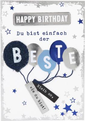 Elegance Klappkarte Grusskarte Geburtstagskarte - Happy Birthday Du bist einfach der Beste