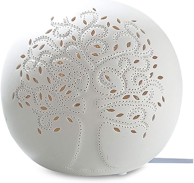 Lampe Tischlampe Dekolampe Lebensbaum - aus Porzellan