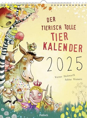 Wandkalender 2025: Der tierisch tolle Tierkalender: Kinderkalender 