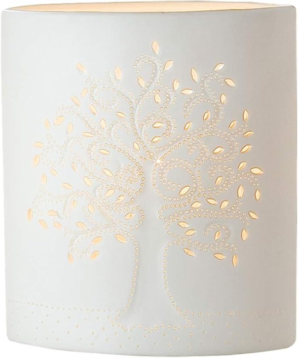 Lampe Tischlampe Dekolampe Lebensbaum - aus Porzellan