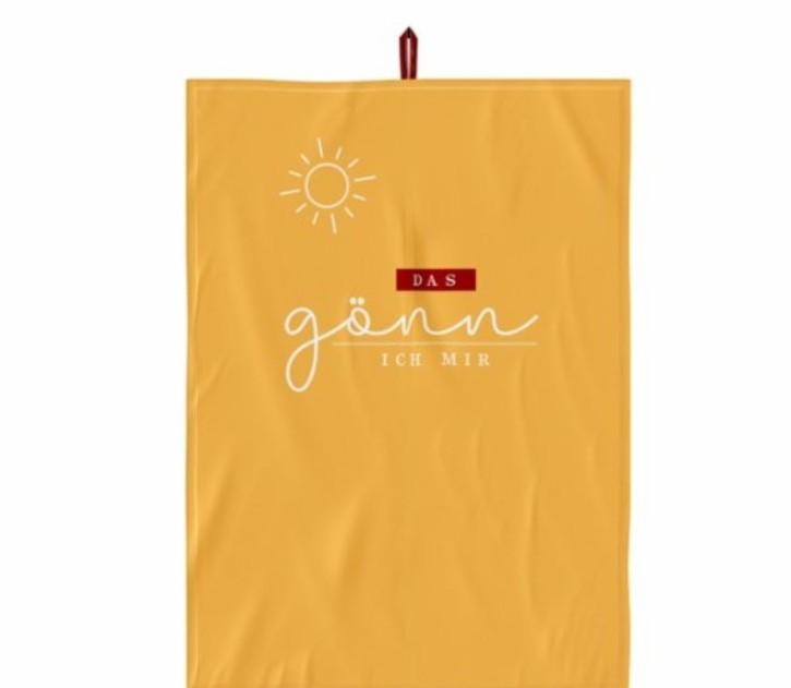 la vida Abtrockentuch Spültuch "Gönn ich mir" Geschirrtuch, Ocker, Baumwolle, mit Aufhänger