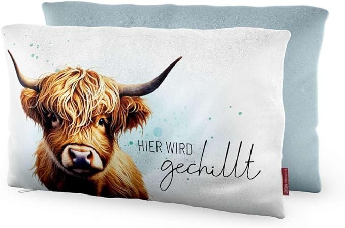 Kissen Dekokissen Kuschelkissen Geschenk Themenwelt: Tierische Freunde (weiß- Rind  3968031)