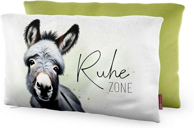 Kissen Dekokissen Kuschelkissen Geschenk Themenwelt: Tierische Freunde (weiß - Esel  3968041)