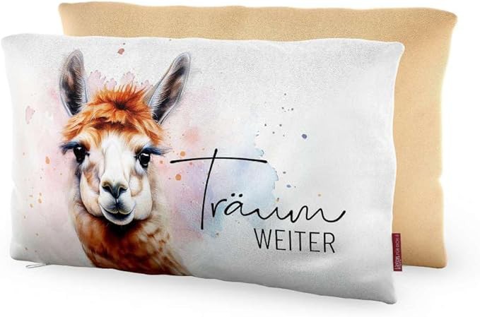 Kissen Dekokissen Kuschelkissen Geschenk Themenwelt: Tierische Freunde (weiß - Lama 3968061)
