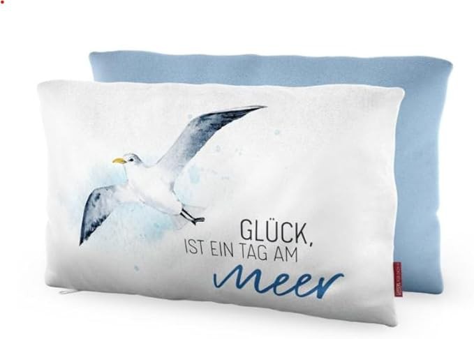 Kuschelkissen, 1x Kissen 25x40 Möwe - Glück, ..