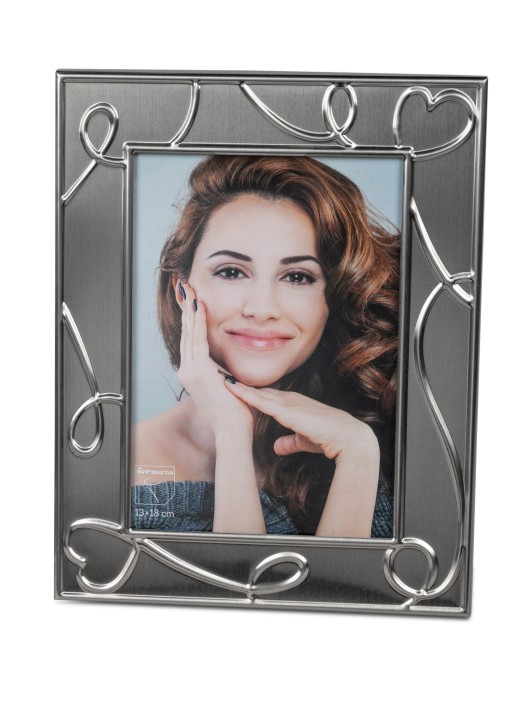 Formano Fotorahmen, Bilderrahmen für Fotoformat 10x15cm Herz Silber